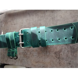 Pasek Motocyklowy 6cm – Zielona Skóra Licowa (Grubość 4mm)