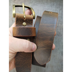 Pasek Skórzany Vintage – Brąz, Woskowany "Crazy Horse" (4cm)