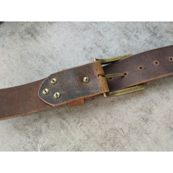 Pasek Skórzany Vintage – Brąz, Woskowany "Crazy Horse" (4cm)