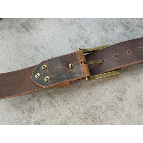 Pasek Skórzany Vintage – Brąz, Woskowany "Crazy Horse" (4cm)