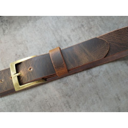 Pasek Skórzany Vintage – Brąz, Woskowany "Crazy Horse" (4cm)