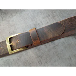 Pasek Skórzany Vintage – Brąz, Woskowany "Crazy Horse" (4cm)