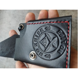 Portfel Skórzany Mini "No Knife No Life" – Czarny Ponte Wax | Bushcraft Edition
