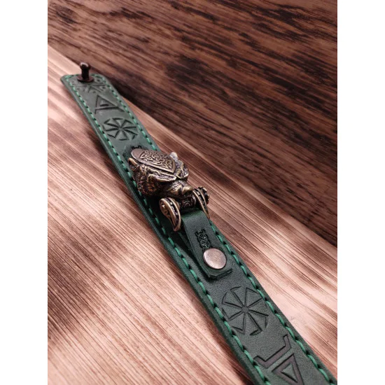 Bransoleta skórzana Niedźwiedź