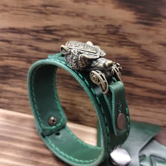 Bransoleta skórzana Niedźwiedź