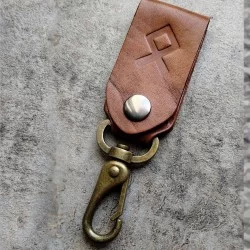Brelok Othala z kieszonką na banknot skórzany ręcznie wykonany