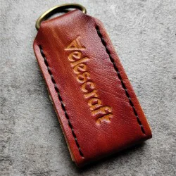 Brelok Valknut z kieszonką na banknot skórzany ręcznie wykonany