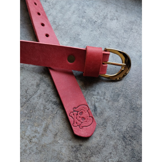 Skórzany pasek damski Bad Girl ze skóry Maya kolor Rosso 105cm