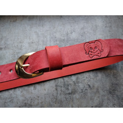 Skórzany pasek damski Bad Girl ze skóry Maya kolor Rosso 105cm