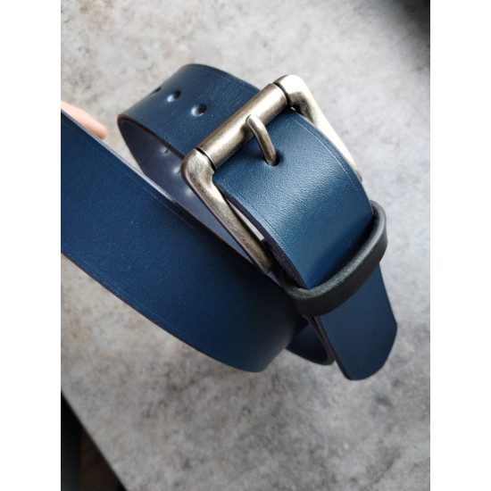 Skórzany pasek męski Blue 120cm