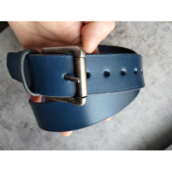 Skórzany pasek męski Blue 120cm