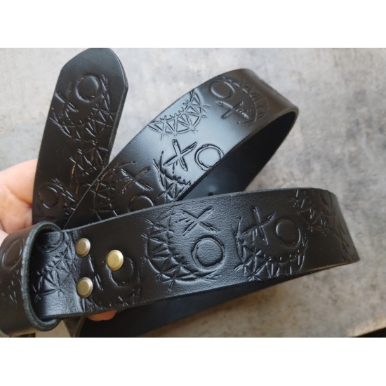 Skórzany pas do spodni 120 cm Creepy Smile