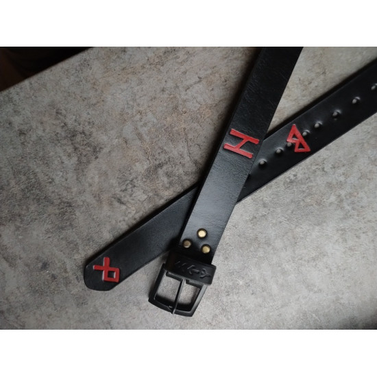 Skórzany pas do spodni 120 cm Krwawe Runy