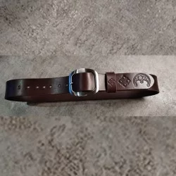 Skórzany pasek damski Lunula & Mokosz | brązowa skóra 4 mm