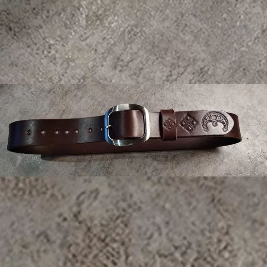 Skórzany pasek damski Lunula & Mokosz | brązowa skóra 4 mm