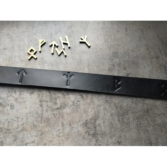 Skórzany pas do spodni 120 cm Runy ręcznie wykonany