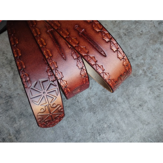 Skórzany pas do spodni 120 cm Słowiański Styl