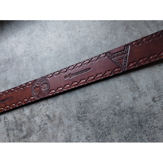Skórzany pas do spodni 120 cm Słowiański Styl