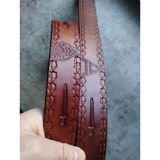 Skórzany pas do spodni 120 cm Słowiański Styl