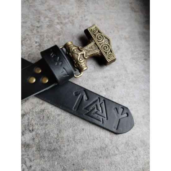 Skórzany pas do spodni Thor