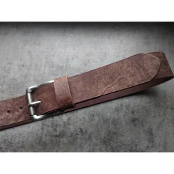 Skórzany pasek męski Vintage ze skóry Maya Cappuccino 120cm