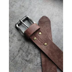 Skórzany pasek męski Vintage ze skóry Maya Cappuccino 120cm