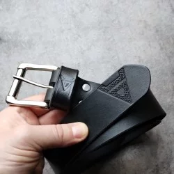 Skórzany pas do spodni 120 cm Weles ręcznie wykonany