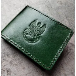 Portfel Godło Sił Zbrojnych zielona skóra