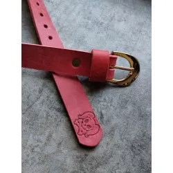 Skórzany pasek damski Bad Girl ze skóry Maya kolor Rosso 105cm