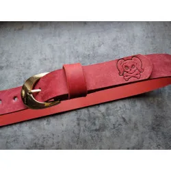 Skórzany pasek damski Bad Girl ze skóry Maya kolor Rosso 105cm
