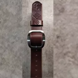 Skórzany pasek damski Lunula & Mokosz | brązowa skóra 4 mm