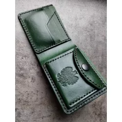 Portfel Godło Sił Zbrojnych zielona skóra